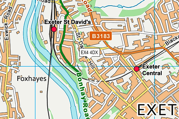 EX4 4DX map - OS VectorMap District (Ordnance Survey)