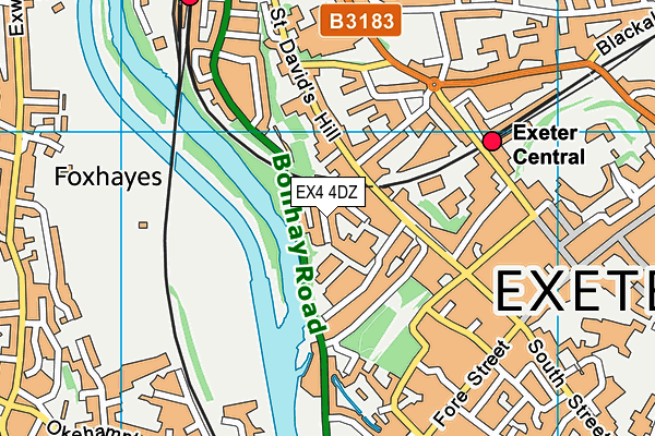 EX4 4DZ map - OS VectorMap District (Ordnance Survey)