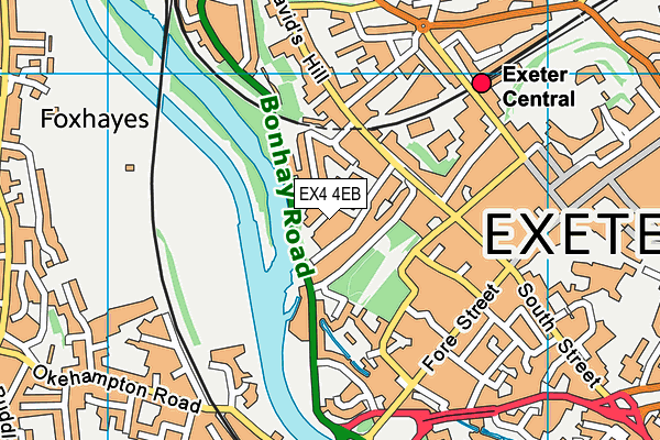 EX4 4EB map - OS VectorMap District (Ordnance Survey)