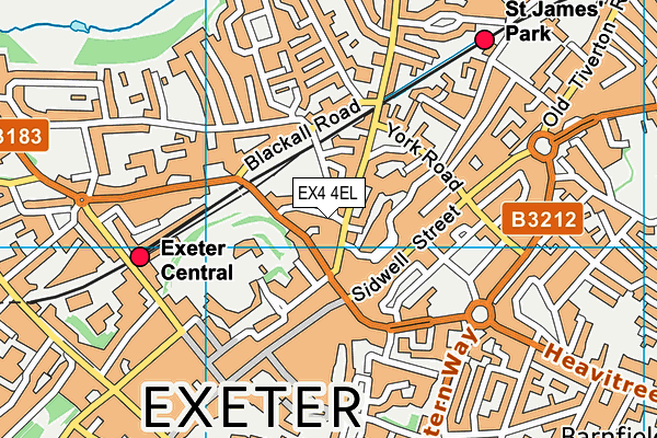 EX4 4EL map - OS VectorMap District (Ordnance Survey)