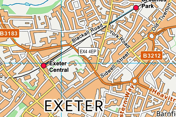 EX4 4EP map - OS VectorMap District (Ordnance Survey)