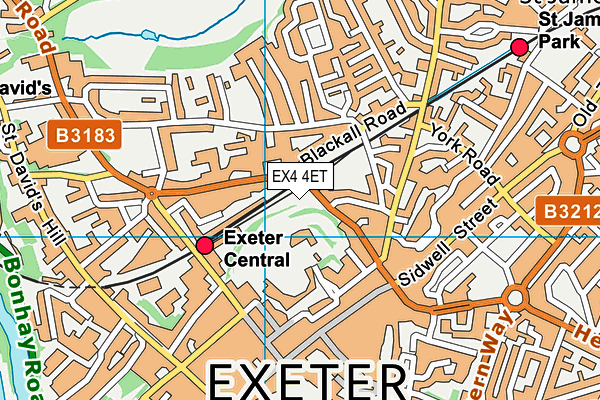 EX4 4ET map - OS VectorMap District (Ordnance Survey)