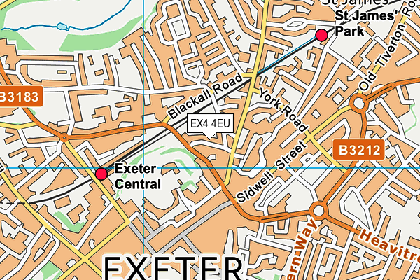 EX4 4EU map - OS VectorMap District (Ordnance Survey)