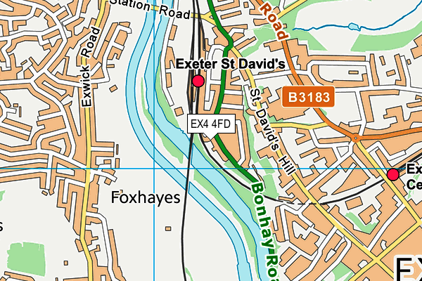 EX4 4FD map - OS VectorMap District (Ordnance Survey)