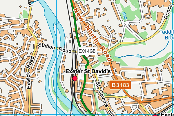 EX4 4GB map - OS VectorMap District (Ordnance Survey)
