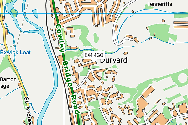 EX4 4GQ map - OS VectorMap District (Ordnance Survey)