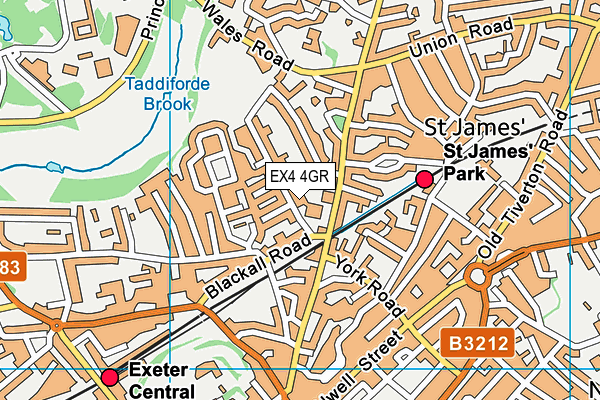 EX4 4GR map - OS VectorMap District (Ordnance Survey)