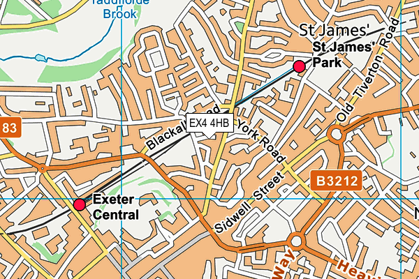 EX4 4HB map - OS VectorMap District (Ordnance Survey)