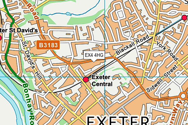 EX4 4HG map - OS VectorMap District (Ordnance Survey)