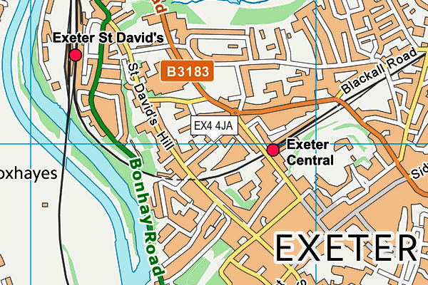 EX4 4JA map - OS VectorMap District (Ordnance Survey)