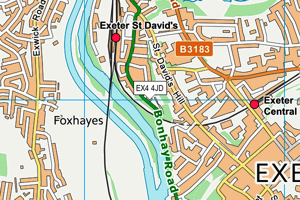 EX4 4JD map - OS VectorMap District (Ordnance Survey)