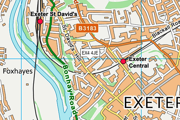 EX4 4JE map - OS VectorMap District (Ordnance Survey)