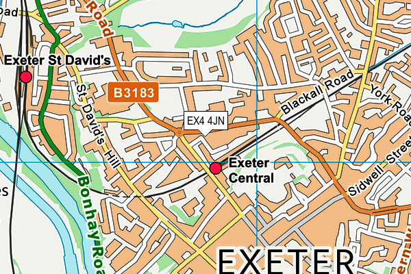 EX4 4JN map - OS VectorMap District (Ordnance Survey)