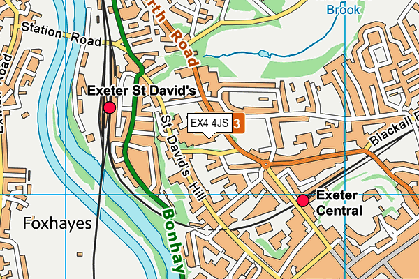 Exeter College map (EX4 4JS) - OS VectorMap District (Ordnance Survey)