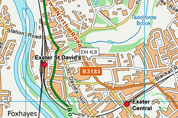 EX4 4LB map - OS VectorMap District (Ordnance Survey)