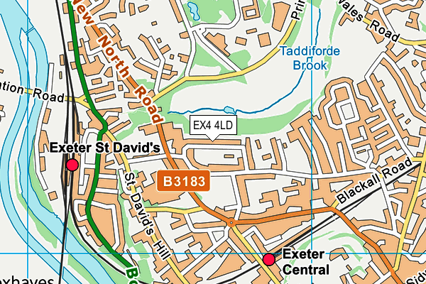 EX4 4LD map - OS VectorMap District (Ordnance Survey)