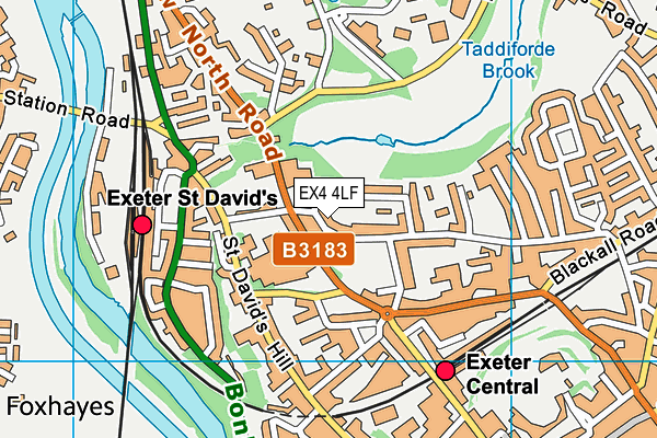 EX4 4LF map - OS VectorMap District (Ordnance Survey)