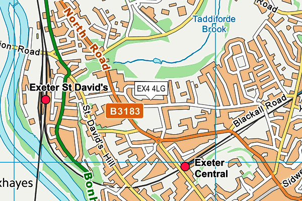 EX4 4LG map - OS VectorMap District (Ordnance Survey)