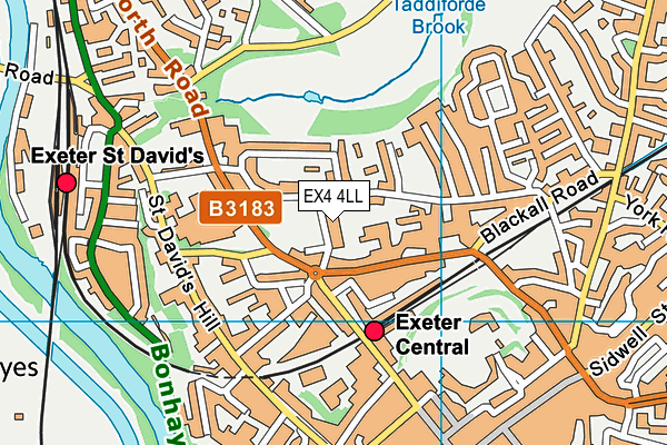 EX4 4LL map - OS VectorMap District (Ordnance Survey)