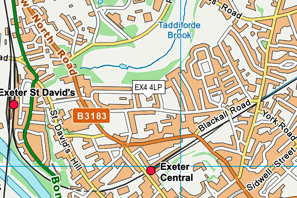 EX4 4LP map - OS VectorMap District (Ordnance Survey)
