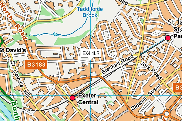 EX4 4LR map - OS VectorMap District (Ordnance Survey)