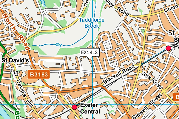 EX4 4LS map - OS VectorMap District (Ordnance Survey)