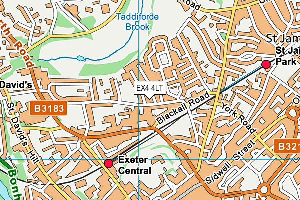EX4 4LT map - OS VectorMap District (Ordnance Survey)
