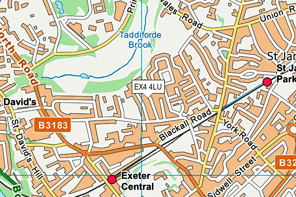 EX4 4LU map - OS VectorMap District (Ordnance Survey)