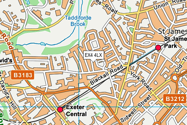 EX4 4LX map - OS VectorMap District (Ordnance Survey)
