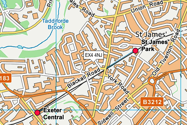EX4 4NJ map - OS VectorMap District (Ordnance Survey)