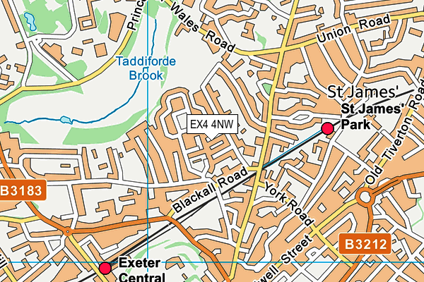 EX4 4NW map - OS VectorMap District (Ordnance Survey)