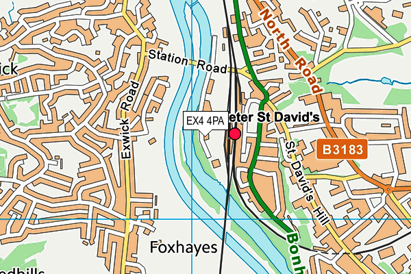 EX4 4PA map - OS VectorMap District (Ordnance Survey)