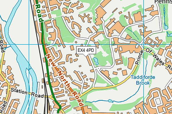 EX4 4PD map - OS VectorMap District (Ordnance Survey)