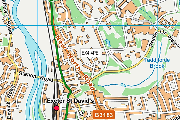 EX4 4PE map - OS VectorMap District (Ordnance Survey)