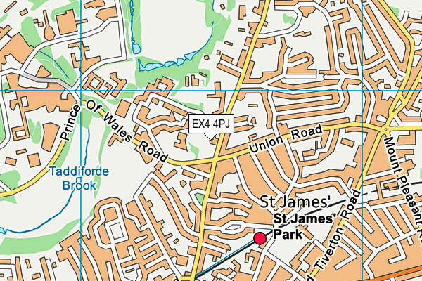 EX4 4PJ map - OS VectorMap District (Ordnance Survey)