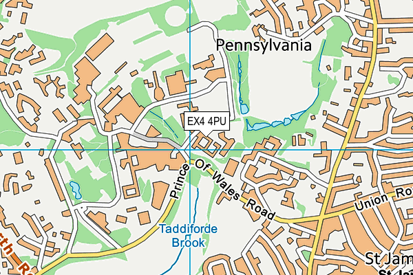 EX4 4PU map - OS VectorMap District (Ordnance Survey)