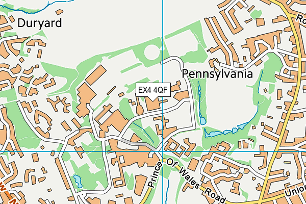 EX4 4QF map - OS VectorMap District (Ordnance Survey)