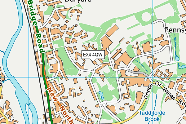 EX4 4QW map - OS VectorMap District (Ordnance Survey)