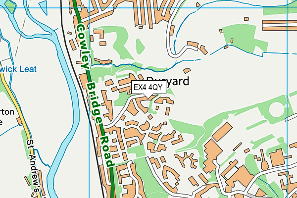 EX4 4QY map - OS VectorMap District (Ordnance Survey)