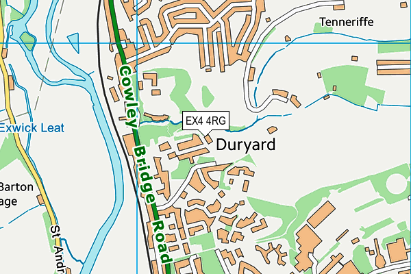 EX4 4RG map - OS VectorMap District (Ordnance Survey)