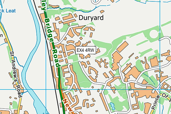 EX4 4RW map - OS VectorMap District (Ordnance Survey)
