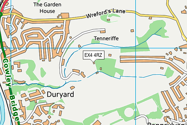 EX4 4RZ map - OS VectorMap District (Ordnance Survey)