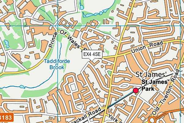 EX4 4SE map - OS VectorMap District (Ordnance Survey)