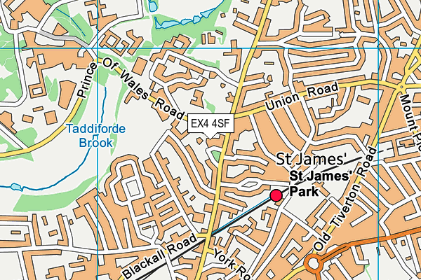 EX4 4SF map - OS VectorMap District (Ordnance Survey)