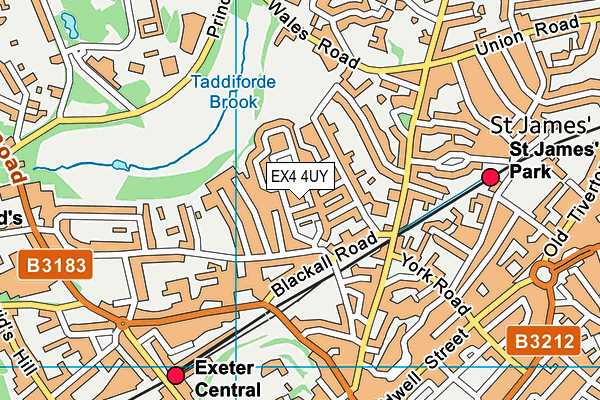 EX4 4UY map - OS VectorMap District (Ordnance Survey)
