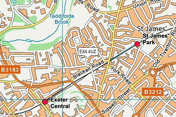 EX4 4UZ map - OS VectorMap District (Ordnance Survey)