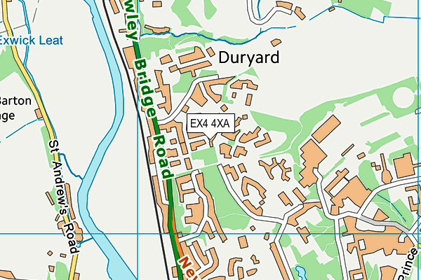 EX4 4XA map - OS VectorMap District (Ordnance Survey)