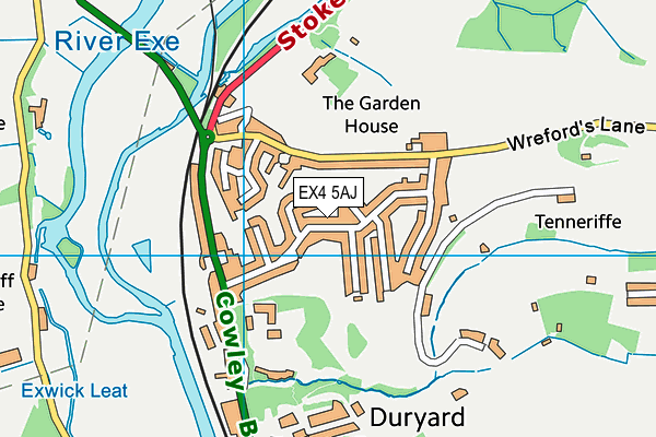 EX4 5AJ map - OS VectorMap District (Ordnance Survey)