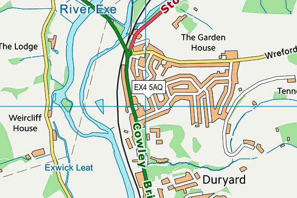 EX4 5AQ map - OS VectorMap District (Ordnance Survey)