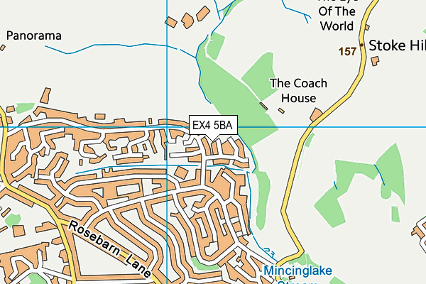 EX4 5BA map - OS VectorMap District (Ordnance Survey)